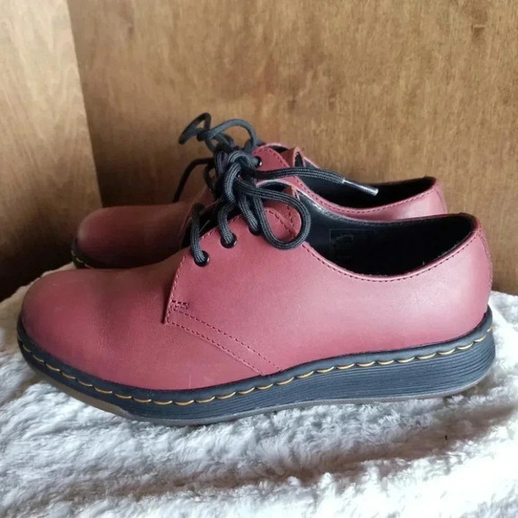 NWOT Dr. Martens 1461 Cavendish Cherry Red Temperley Dm Lite's Leather Shoes 7 - Picture 10 of 16